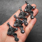 PENDRA Skull Dragon Cross Steel Necklace