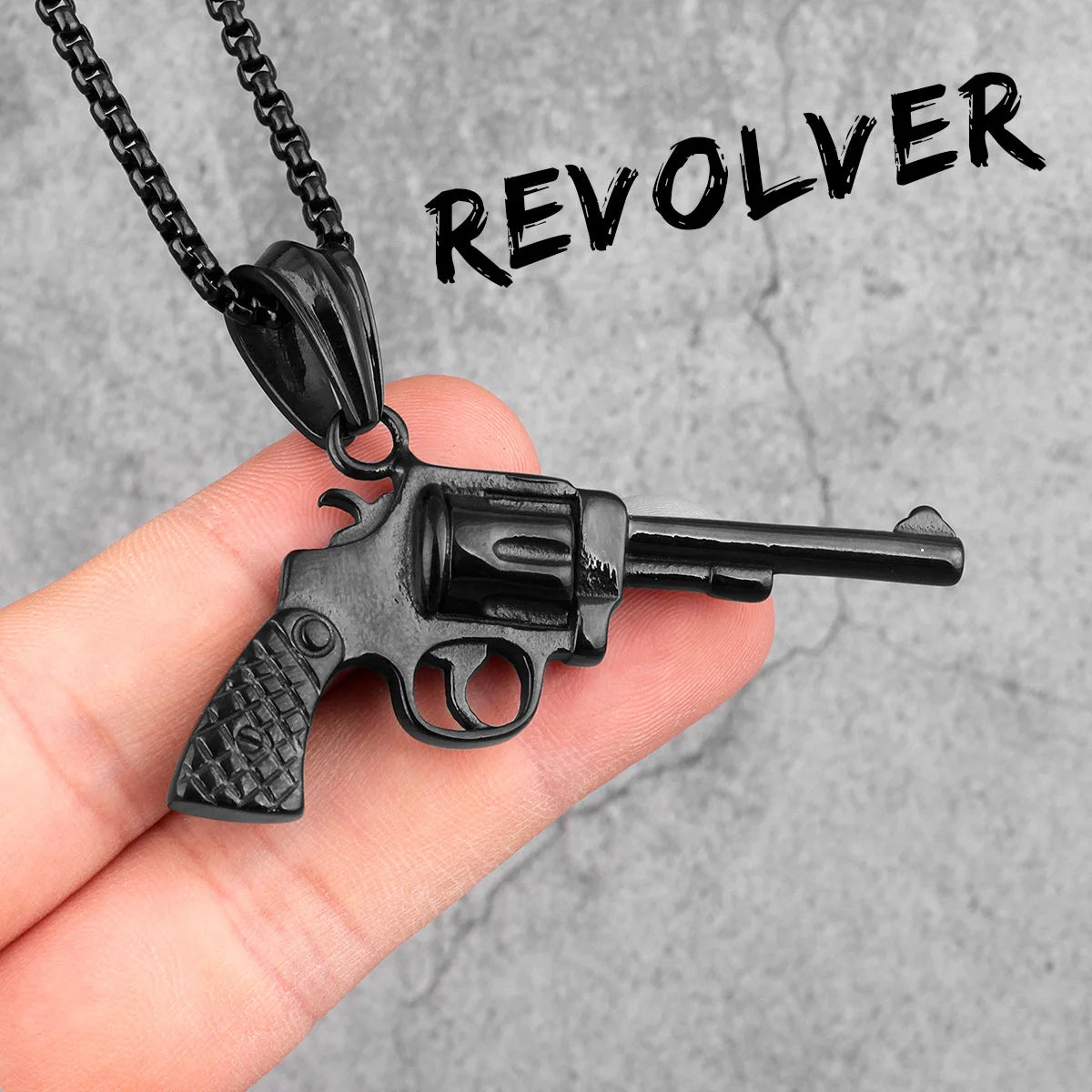 PENDRA Guns Shotgun Pistol Steel Necklace