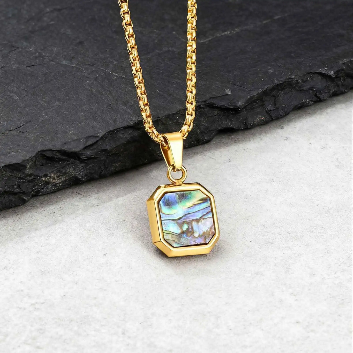 PENDRA Square Abalone Necklace