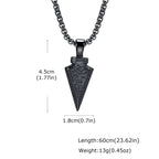 Vintage Viking Triangular Spearhead Necklace for Men,Stainless Steel Casting Triangular Arrow Pendant,Talisman Jewelry Gift