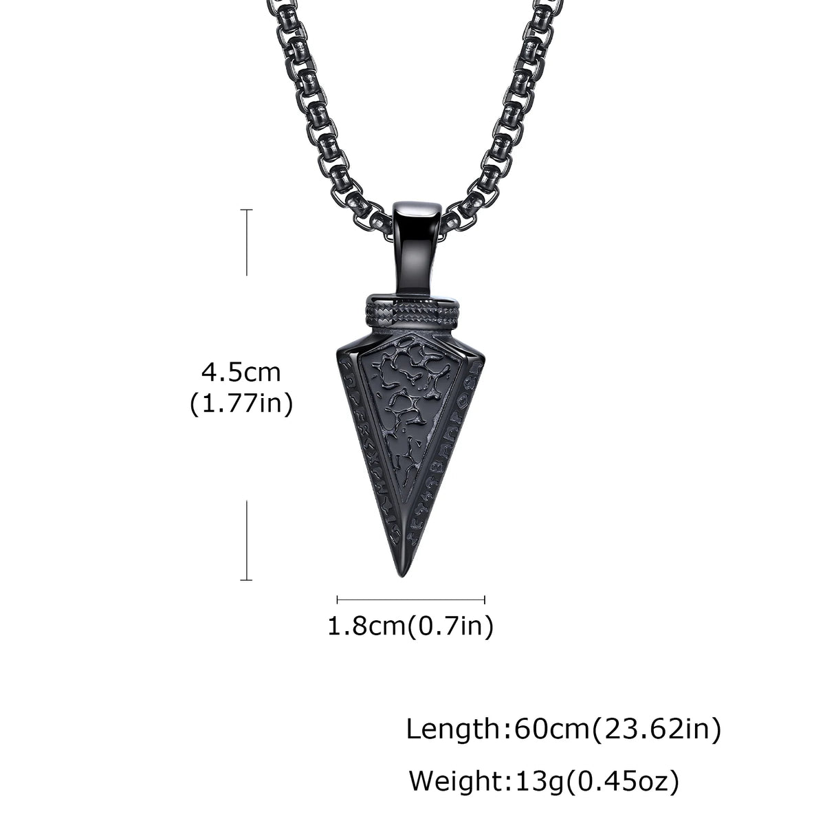 Vintage Viking Triangular Spearhead Necklace for Men,Stainless Steel Casting Triangular Arrow Pendant,Talisman Jewelry Gift