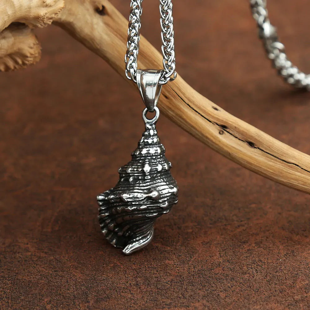 PENDRA Shellforge Stainless Steel Shell Pendant Necklace