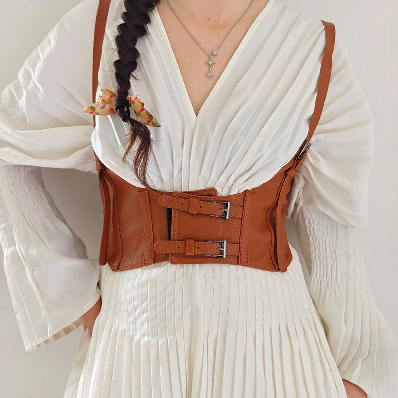 PENDRA Bellaarae Leather Punk Wide Corset Belt