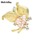 PENDRA Elowen Pearl Leaf Floral Brooch