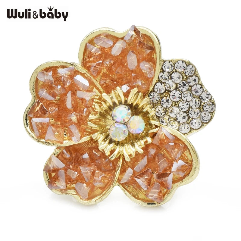 PENDRA Crystelle Handmade 4-Color Crystal Flower Brooch