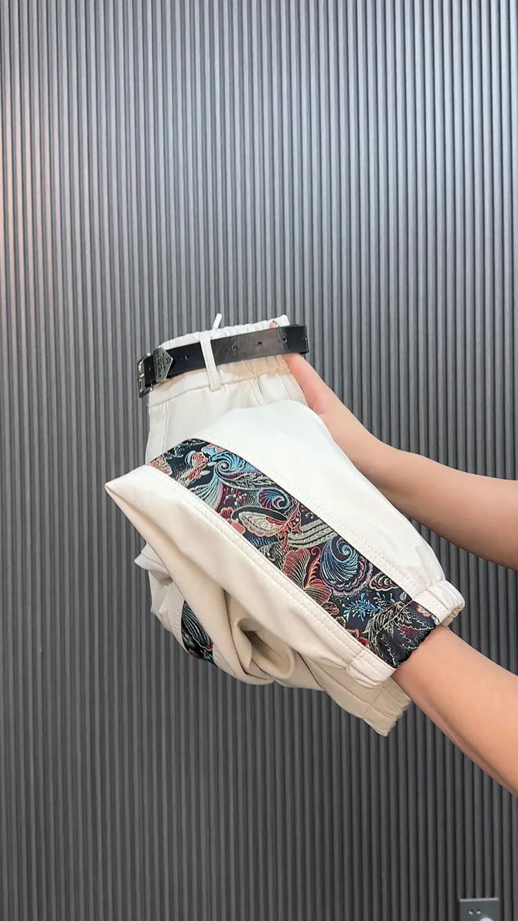 PENDRA Panelled High Waist Straight PU Leather Pants