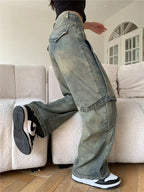 PENDRA Wide Leg Waist Washed Pants