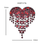 PENDRA Red Tassel Heart Small Brooch
