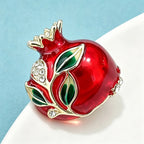 PENDRA Pomella Cute Enamel Pomegranate Brooch