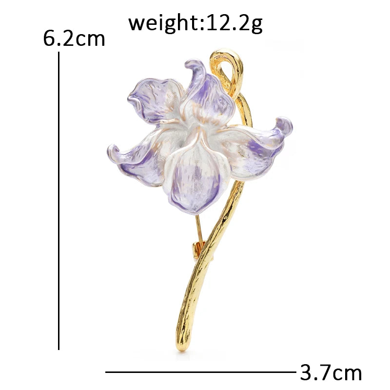 PENDRA Orchidelle Pretty Enamel Orchid Brooch