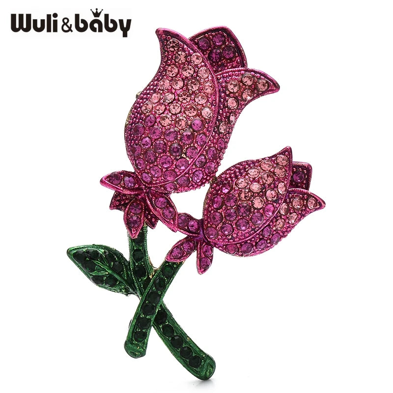 PENDRA Rosalia 4-Color Shining Rose Brooch