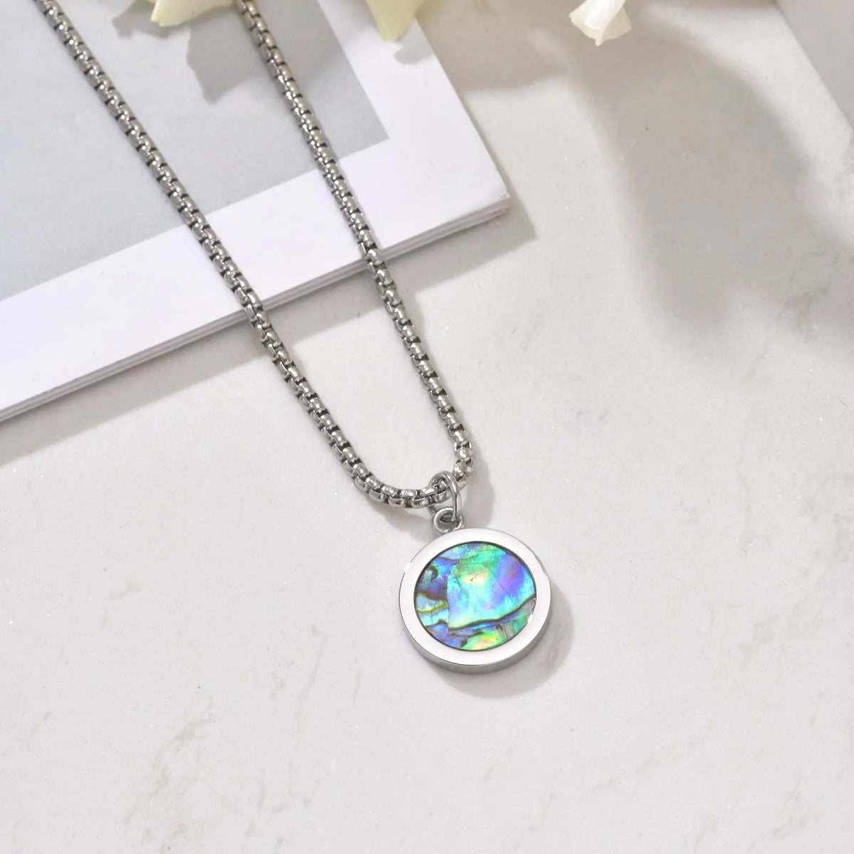 Round Pendant Necklace for Men Boys,Stainless Steel Tiger Eye Natural Stone Pendant Necklaces,Hip Hop Jewelry Gifts