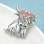 PENDRA Cute Highland Cow Brooch