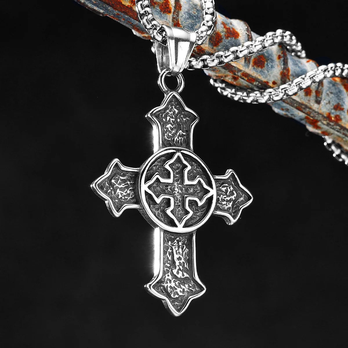 PENDRA Religion Cross Steel Necklace