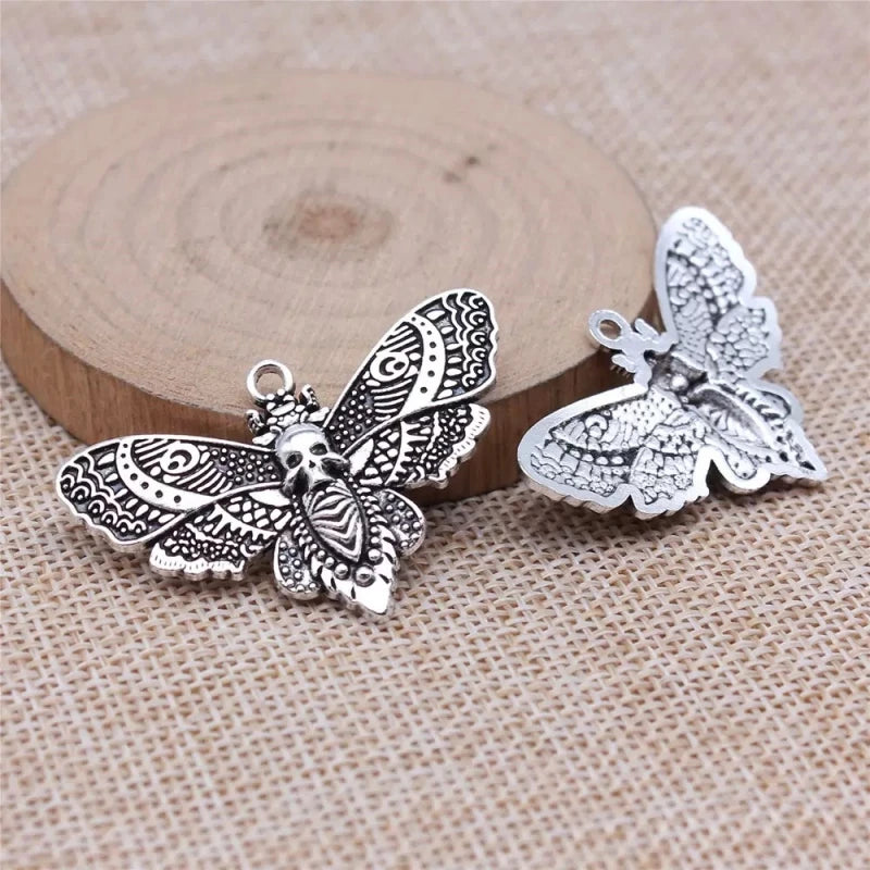 PENDRA Mothskull Gothic Moth Skull Pendant Set