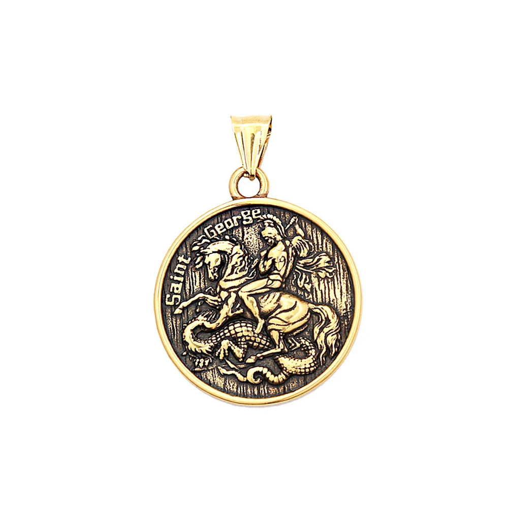 PENDRA Dragonslayer Saint George Pendant Necklace