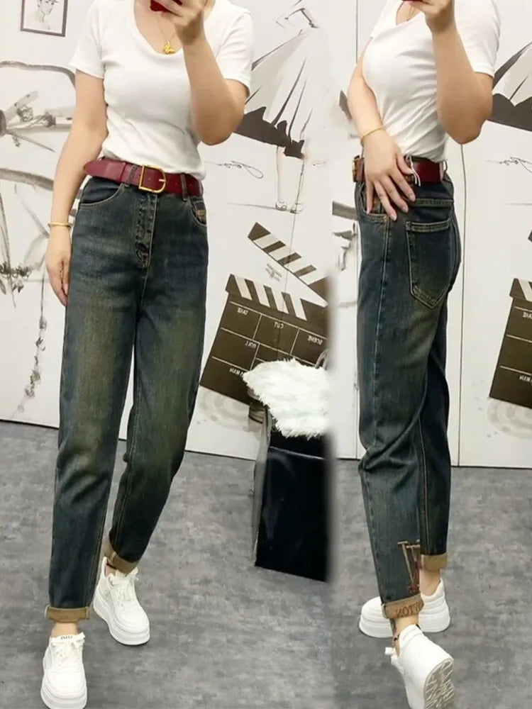 PENDRA Stretch Harem Ankle Jeans