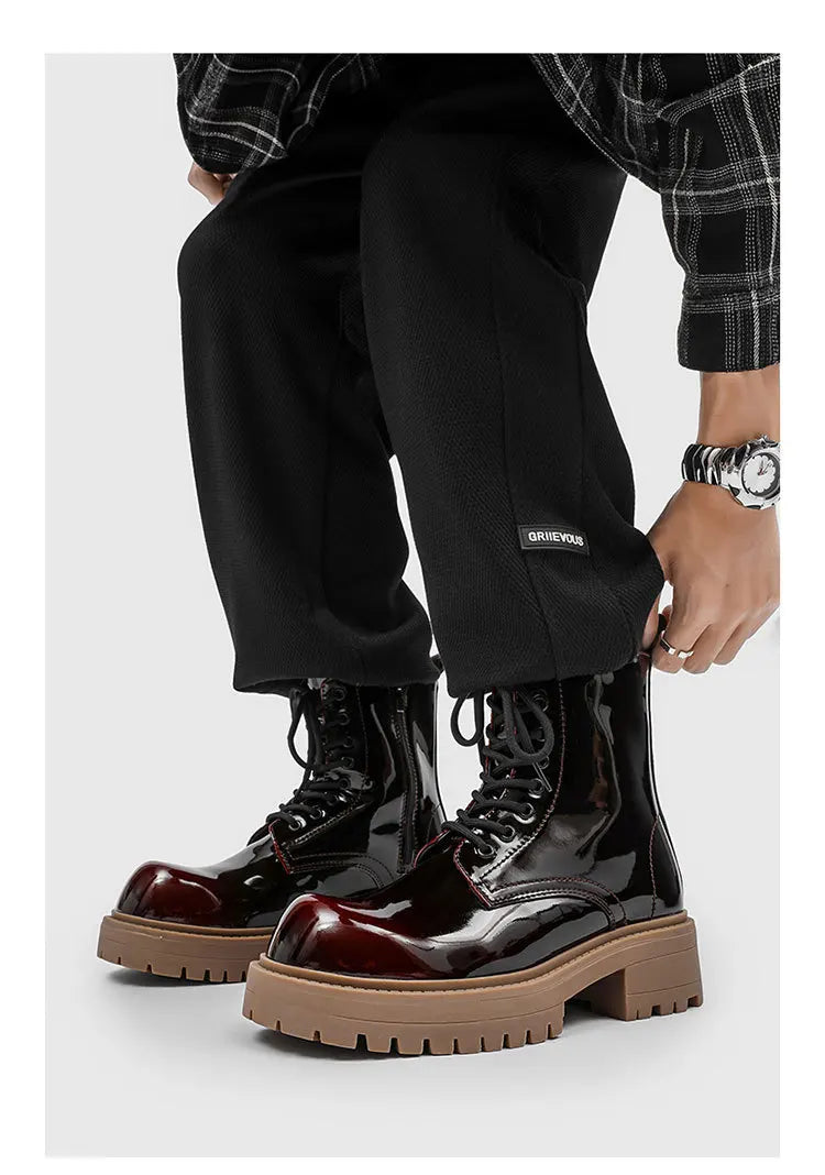 PENDRA Leather Thick Soled Boots