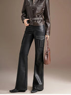 PENDRA Spicy Cargo Pocket High Waist Leather Pants