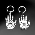 Witchcraft Hand Evil Eyelash Eye Hoop Earring for Women Stainless Steel Black Color Moon Dangle Earrings Jewelry pendientesE3497
