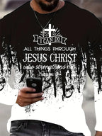 PENDRA Printed Long Sleeve God T-Shirt