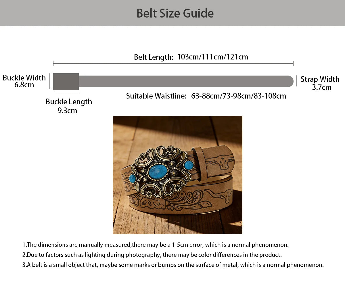Luxury Designer Men & Women Western Cowboy PU Leather Belts Plus Size Vintage Beltturquoise Engraved Buckle Jeans Big Belt Plus