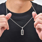 Stylish Men's Geometric Pendant Necklace for Men,314L Stainless Steel Square Pendant Necklace,Birthday Party Gift for Him Dad