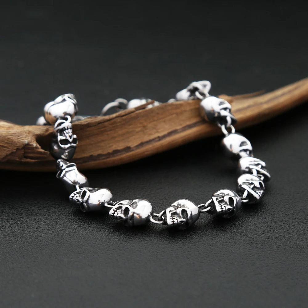 PENDRA Skullmark Stainless Steel Biker Bracelet