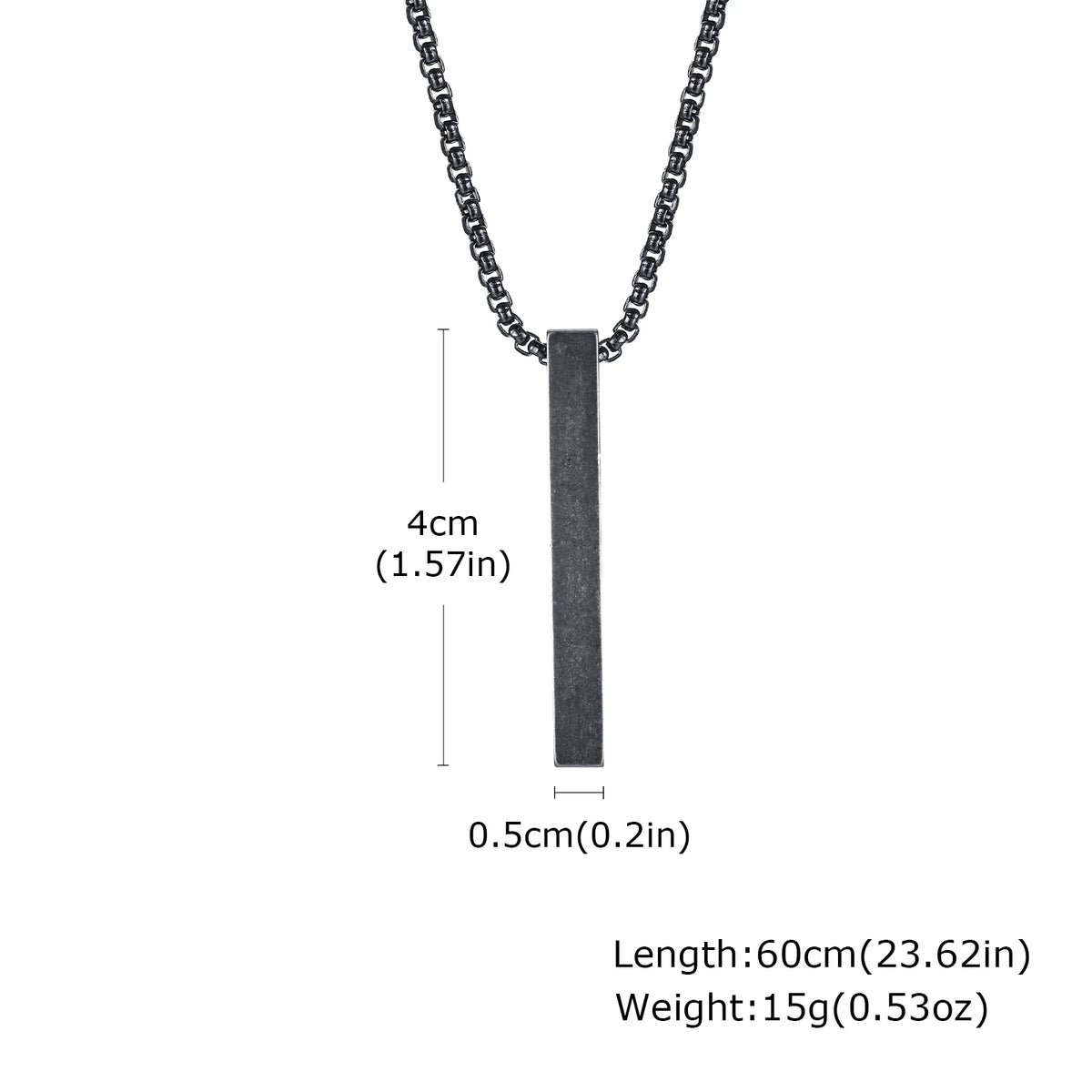 Personalized 1-4 Sides Pillar Necklace for Men Women,Stainless Steel Rectangle Vertical Bar Pendant Necklace Gifts