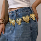 PENDRA Demiis Metal Heart Gothic Waist Chain Belt