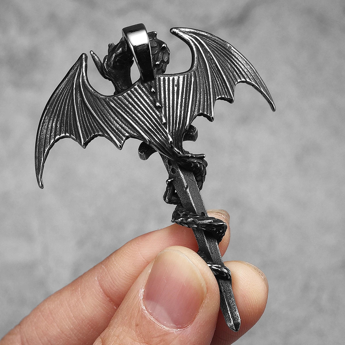 PENDRA Dragon Slaying Sword Steel Necklace