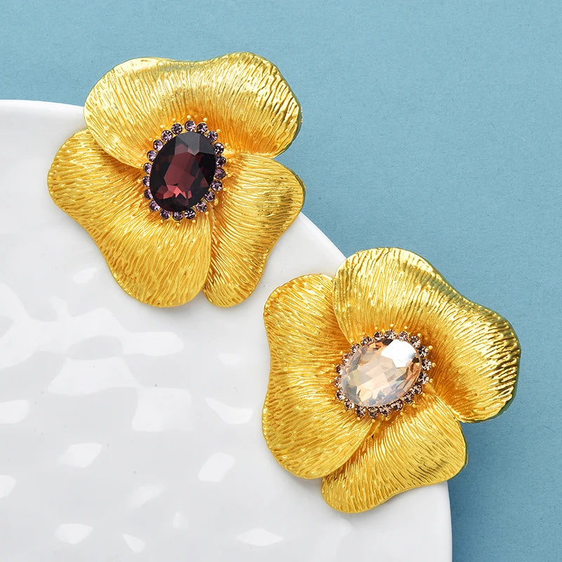 PENDRA Elara 2-Color Rhinestone Flower Brooch