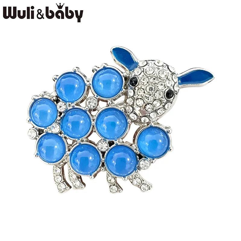 PENDRA Opal Sheep Vintage Animal Brooch