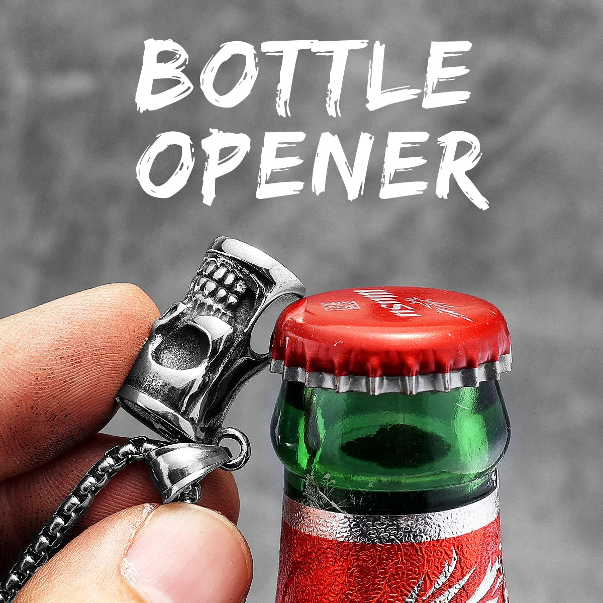 PENDRA Beer Bottle Opener Steel Necklace