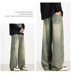 PENDRA Embroidery Washed Straight Pants