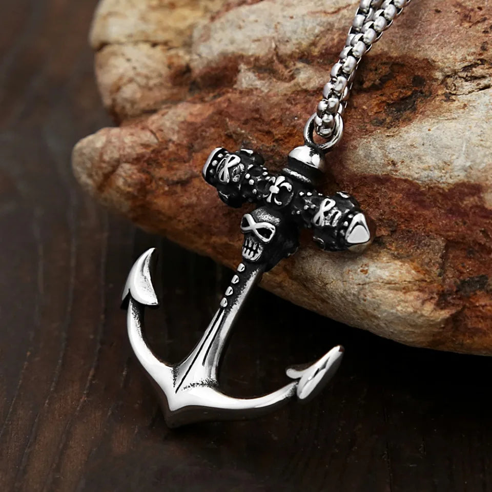 PENDRA Vikinganchor Stainless Steel Anchor Necklace