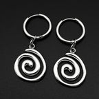 Y2K Star Swirl Earring Accessory For Egirl Boy Stainless Steel Silver Color Daily Streetwear Dark Kpop Ear Hoops Rapper Jewelry