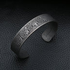 PENDRA Valknut Nordic Stainless Steel Open Cuff Bracelet