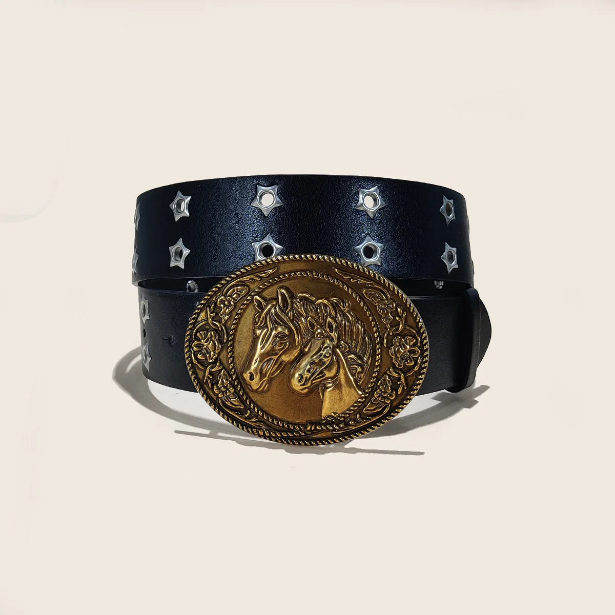 PENDRA Elaraine Leather Horse Buckle Horse Designer Belt