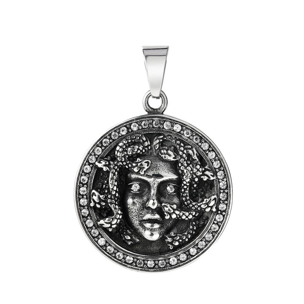 PENDRA Medusa Gothic Medusa Head Pendant Necklace