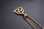Lucky Triquetra Knot Charm Pendant Necklace Stainless Steel Irish Jewelry for Men Unisex