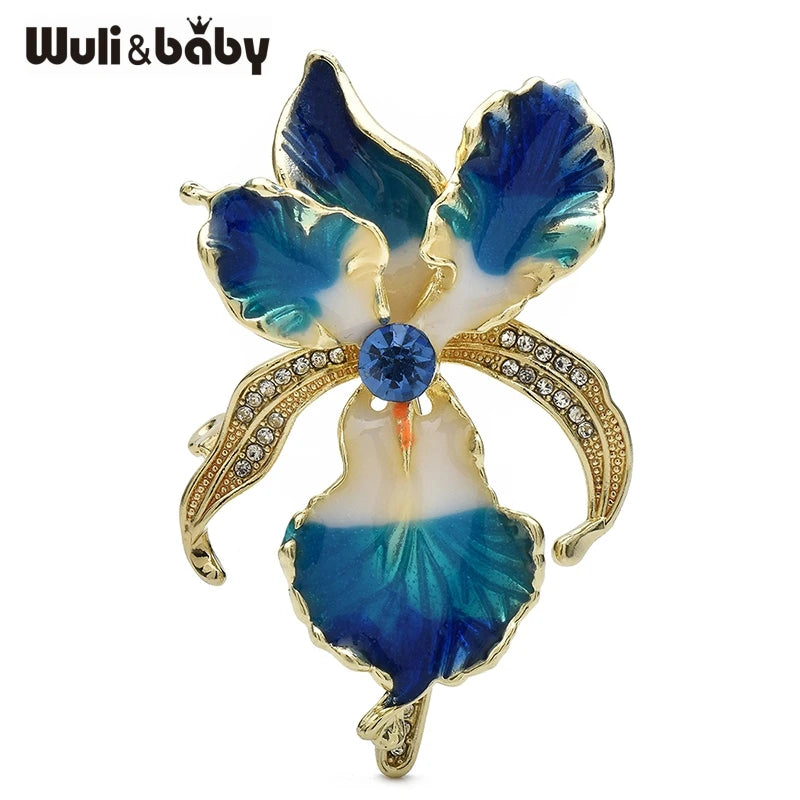 PENDRA Orchid Elegant Enamel Flower Brooch