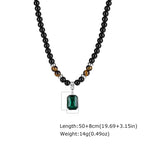 PENDRA Tiger Square Beaded Necklace