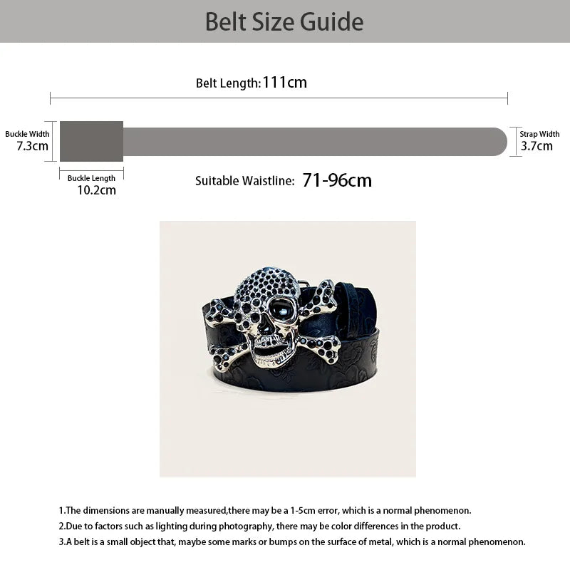 PENDRA Celesessa Leather Skull Gothic Belt