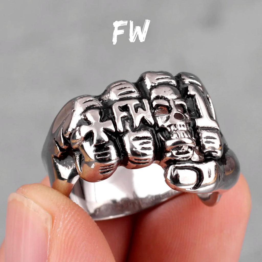PENDRA Fist Punch Skull Steel Ring
