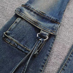 PENDRA Multi Pocket Flare Cargo Jeans