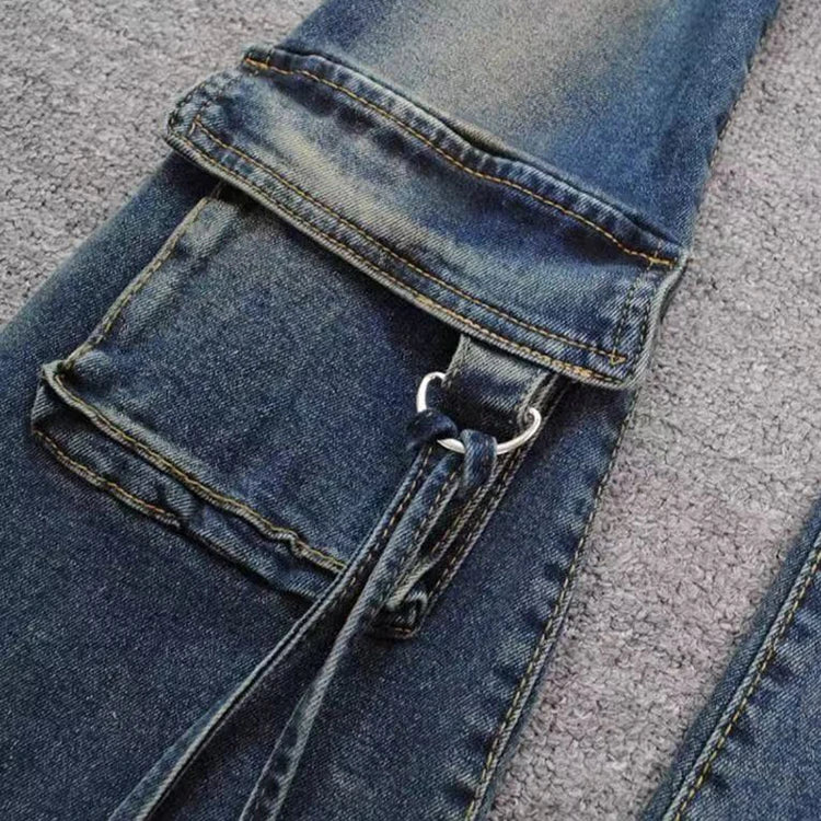 PENDRA Multi Pocket Flare Cargo Jeans