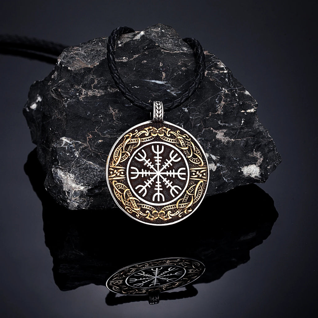 PENDRA Rune Compass Leather Necklace