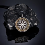 PENDRA Rune Compass Leather Necklace