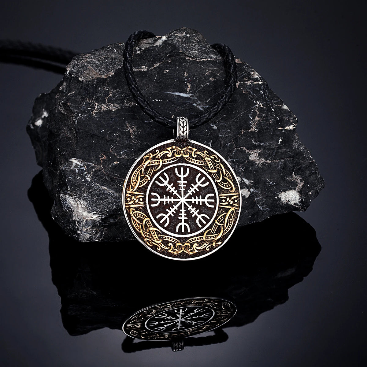 PENDRA Rune Compass Leather Necklace